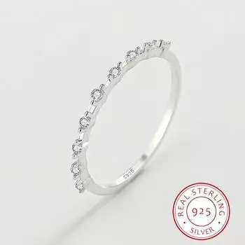 Изысканные кольца из стерлингового серебра 925 пробы для женщин, модные кольца с блестящим цирконием, свадебные обручальные кольца, ювелирные изделия для вечеринок, подарки на день рождения 6 серебряный