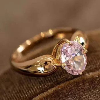 Изысканные кольца с розовым сапфиром с 4 когтями для женщин, обручальные свадебные кольца с драгоценными камнями, ювелирные изделия