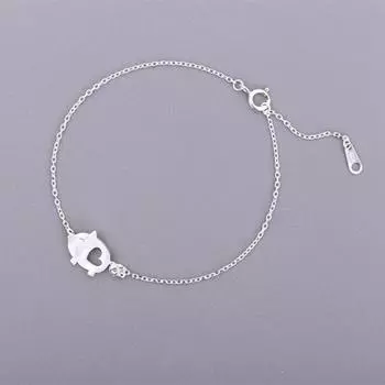 Изысканные креативные браслеты ручной работы из стерлингового серебра 925 пробы с рисунком маленькой милой свиньи, милые женские полые браслеты Sb71