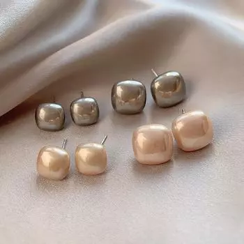 Изысканные квадратные серьги с жемчугом для женщин — элегантные и универсальные A1821 Red красный