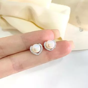 Изысканные легкие роскошные высококачественные серьги с жемчугом Love, серьги в универсальном стиле с нишевым дизайном