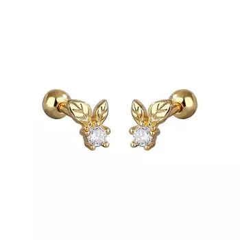 Изысканные маленькие и свежие серьги-винты в виде листьев для женщин с легким роскошным темпераментом, нишевые серьги высокого класса