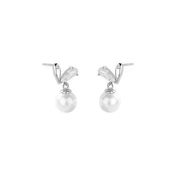 Изысканные маленькие и свежие серьги с жемчугом Love для женщин с высококачественным дизайном, новые серьги