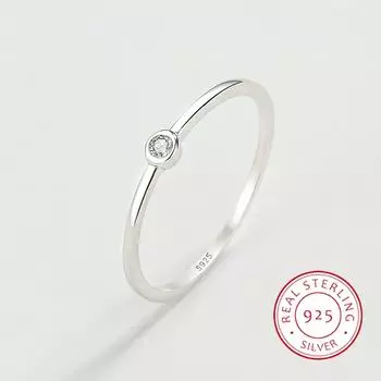 Изысканные модные кольца из стерлингового серебра S925 для женщин, обручальные кольца на палец с натуральным фианитом, свадебные кольца, вечерние украшения, подарки на день Святого Валентина 6 серебряный