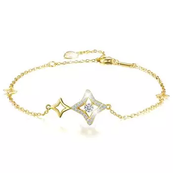 Изысканные однотонные браслеты с двойной счастливой звездой для девочек, ювелирные изделия