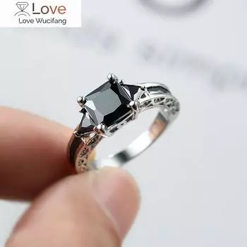Изысканные ослепительные квадратные кубические циркониевые кольца для женщин, элегантные свадебные украшения, роскошные аксессуары 8