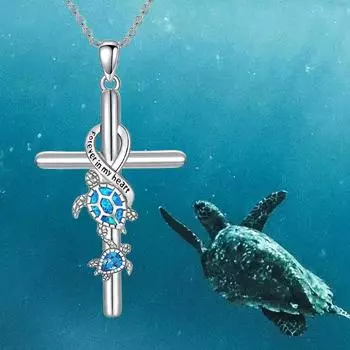 Изысканные подарки на день рождения и Рождество для семьи и друзей Модное ожерелье модный популярный крест черепаха серебряный