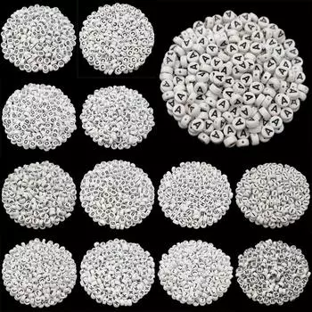 Изысканные поделки своими руками 26 букв акриловая подвеска для изготовления ювелирных изделий ожерелье браслет свободные бусины черный на белом ручные аксессуары 26