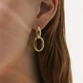 Изысканные полые круглые серьги-подвески индивидуального темперамента золотого цвета геометрические преувеличенные украшения для вечеринок Pendientes