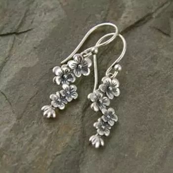 Изысканные ретро серьги с ромашками для женщин и девочек, этнические старинные серебряные серьги с цветком, новая богема