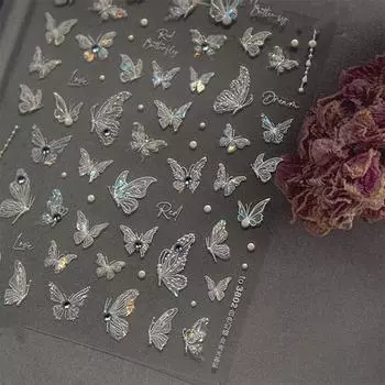 Изысканные самоклеящиеся декоративные наклейки для дизайна ногтей Милые наклейки для дизайна ногтей в виде бабочек Креативные наклейки для дизайна ногтей в виде фей Подарки A2