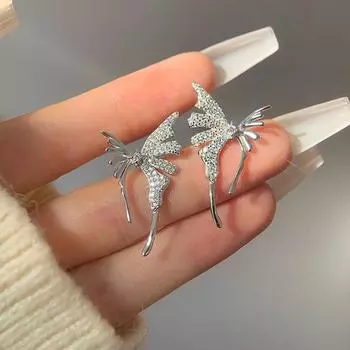 Изысканные серьги-бабочки-феи для девочек. Новый стиль и роскошный стиль