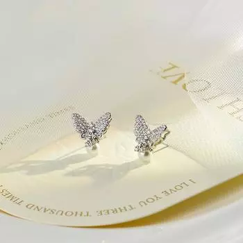 Изысканные серьги-бабочки с бриллиантами и жемчугом. Супер серьги «Лес фей» с элегантным темпераментом.