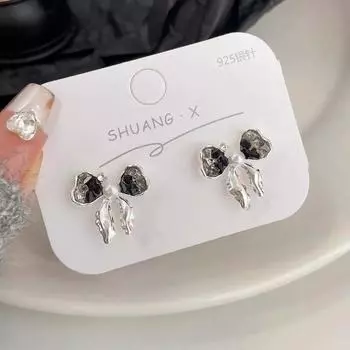 Изысканные серьги-бабочки со стразами и черной бабочкой для женщин, милые серьги-капли с кристаллами циркона, женские вечерние свадебные украшения, подарки