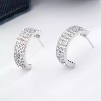Изысканные серьги для женщин, высококачественные блестящие циркониевые украшения, подарок на годовщину, стильные квадратные серьги белый
