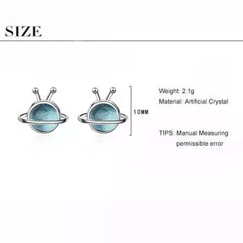 Изысканные серьги-гвоздики из стерлингового серебра 925 пробы с голубой вселенной и планетой, милые серьги для молодых девушек, подарки S-E907