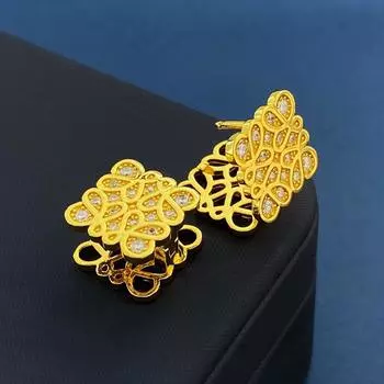 Изысканные серьги-гвоздики с бриллиантами I French Temperament, стильные простые геометрические квадратные серьги креативного дизайна золотой