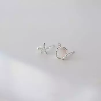 Изысканные серьги-гвоздики в виде ракушки для женщин с универсальными серьгами Niche Sense