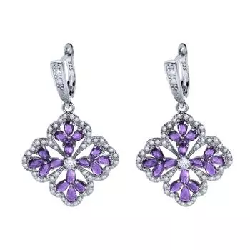 Изысканные серьги из искусственного шпата, высококачественные серьги с бриллиантовым узором, серьги.