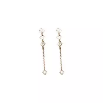 Изысканные серьги-качалки с полыми бриллиантами и цепочкой для женщин, длинные серьги