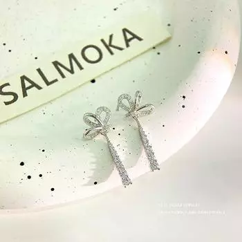 Изысканные серьги-кисточки в виде банта для женщин с длинными серьгами в стиле ниши