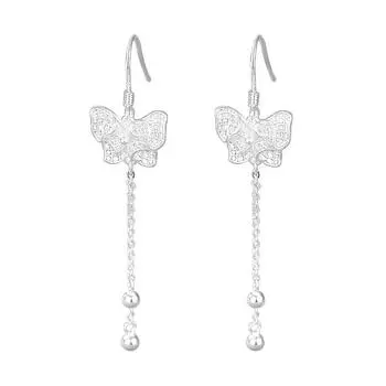 Изысканные серьги-кисточки в виде цветка-бабочки для женщин с элегантным темпераментом и тонкими длинными крючками