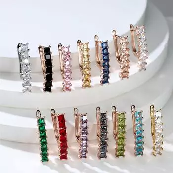 Изысканные серьги-клипсы розового, серебристого и золотого цвета, свадебные серьги-капли принцессы для помолвки, вечерние ювелирные изделия, подарок для влюбленных золотой