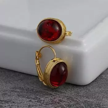 Изысканные серьги-кольца из красного золота с кристаллами для женщин, принцессы, вечеринки, свадьбы, помолвки, Рождества красный