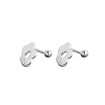 Изысканные серьги-кольца в форме цветка для женщин с нишевым дизайном и анти-ушным украшением в виде винта