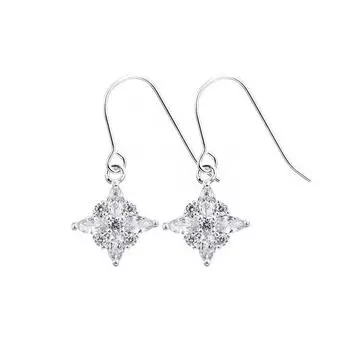 Изысканные серьги-крючки в форме бриллиантов, маленькие и свежие, элегантные серьги OL