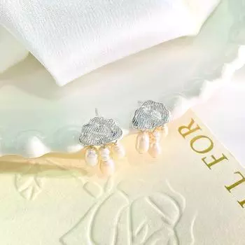 Изысканные серьги-облака из пресноводного жемчуга для женщин с небольшим ароматом, стильные серьги высокого класса для темперамента