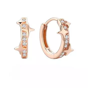 Изысканные серьги-пряжки в виде четырехконечной звезды Niche из серебра 925 пробы, многослойные серьги в виде пятиконечной звезды с цирконами. 925 Silver