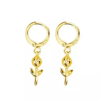 Изысканные серьги-пряжки в виде тюльпана, женские французские романтические серьги в виде розы, модные весенние короткие серьги Copper