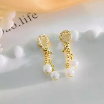 Изысканные серьги с бриллиантами и жемчугом для женщин с легким роскошным темпераментом