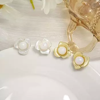 Изысканные серьги с океаническими цветами роскошного дизайна и очаровательного вида серебряный