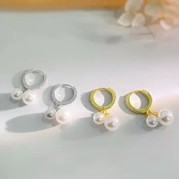 Изысканные серьги с жемчугом, инкрустированные бриллиантами, для женщин, легкие, роскошные, высококачественные серьги нишевого дизайна