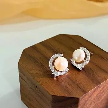 Изысканные серьги со звездчатым жемчугом для женщин с высококачественным нишевым дизайном, новые серьги