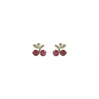 Изысканные сладкие маленькие серьги-винты в форме вишен, фруктовый тренд