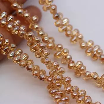 Изысканные стеклянные бусины с градиентом цвета, кулон, 50 шт., 5x6 мм, материал ручной работы, изготовление ювелирных изделий, ожерелье, браслет, сделай сам, для капель воды, ручные аксессуары 4