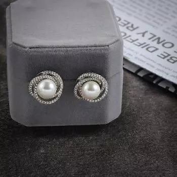 Изысканные стильные жемчужные серьги, высококачественные сверкающие серьги класса ААА для вечеринок, свадеб, мероприятий, высококачественных ювелирных изделий белый