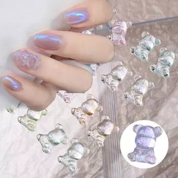 Изысканные стразы для ногтей, глянцевая смола, долговечная