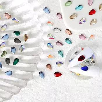 Изысканные стразы для ногтей с плоским дном, мини-сделай сам светло-синий