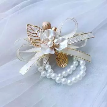 Изысканные свадебные принадлежности, мода, жемчуг невесты, клевер, запястье, цветок, элегантный браслет для подружки невесты, ювелирные изделия, аксессуары, подарки
