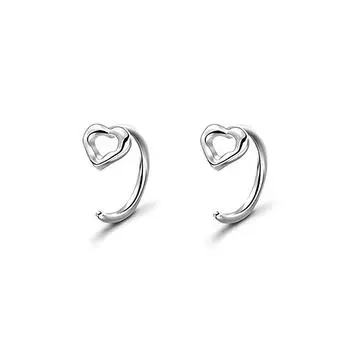 Изысканные универсальные серьги-гвоздики Love Ear Hook Sweet Mori Small Stud, модные полые серьги-сердечки для поездок на работу Copper