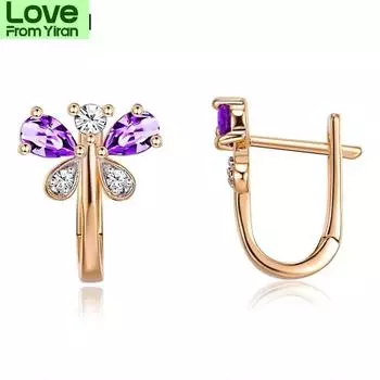 Изысканные ювелирные серьги, роскошные блестящие разноцветные серьги-гвоздики из циркония для женщин, модные серьги цвета розового золота, подарок девушке