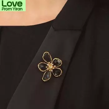 Изысканные женские прозрачные цветочные стразы брошь ювелирные изделия модные элегантные хрустальные броши значки завод роскошный подарок