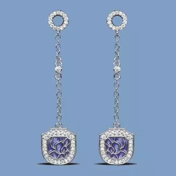 Изысканные женские серьги с длинными кисточками, синие эпоксидные украшения, модные женские украшения, эмаль ручной работы, подарок на день рождения синий