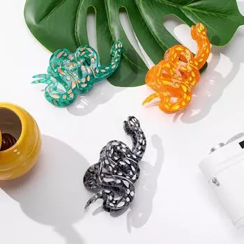 Изысканный ацетатный коготь для волос с изображением животных-акул, забавный зажим для захвата, девочка Style 3