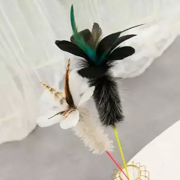 Изысканный анти-ломающийся мягкий кошачий дразнящий стержень интересная игровая палочка для питомца чёрный