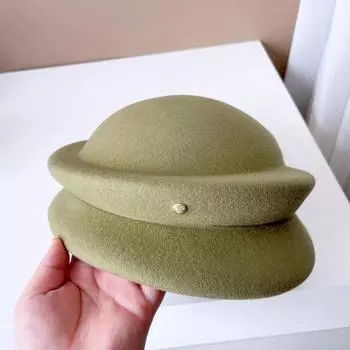 Изысканный австралийский шерстяной берет, высококачественная трехкомпонентная шляпа художника, элегантный модный женский цилиндр для ужина M 56-58cm